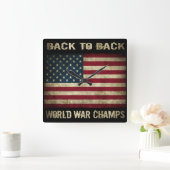 Back to Back World War Champs - Patriottisch Vierkante Klok (Huis)