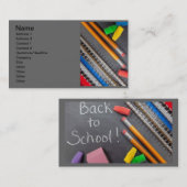 back_to_school_032 potloden boeken lezen visitekaartje (Voorkant / Achterkant)