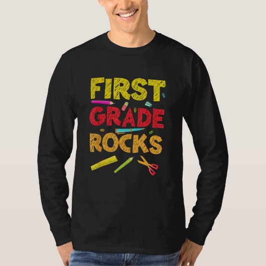 Back To School 1st Grade Rocks Student Teacher Tea T-shirt (Voorkant)