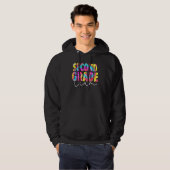 Back To School 2nd Second Grade Team Tie Dye Teach Hoodie (Voorkant volledig)