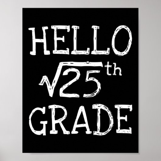 Back To School 5th Grade Square Root Of 25 Math Ki Poster (Voorkant)