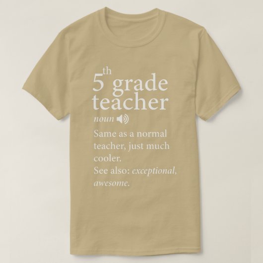 Back to school-5th-Grade-Teacher-Funny-Definition- T-shirt (Design voorkant)