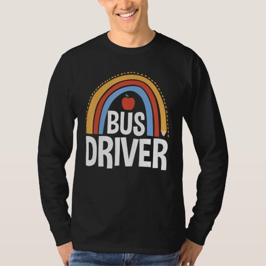 Back To School Appreciation Boho Rainbow Bus Drive T-shirt (Voorkant)