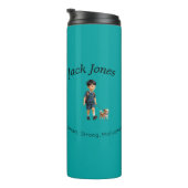 Back to School Boy & Dog Custom Water Bottle Thermosbeker (Geroteerd rechts)