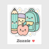 Back-to-School Cartoon Design Sticker (Vel)