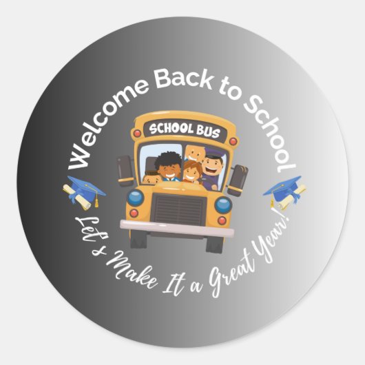 Back to School – Chalkboard Style Ronde Sticker (Voorkant)