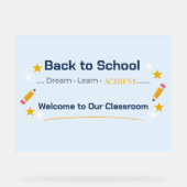 Back to School Classroom Sign | Acrylic Welcome Ar (Recto)