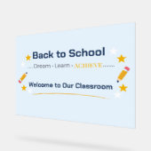 Back to School Classroom Sign | Acrylic Welcome Ar (Angle)