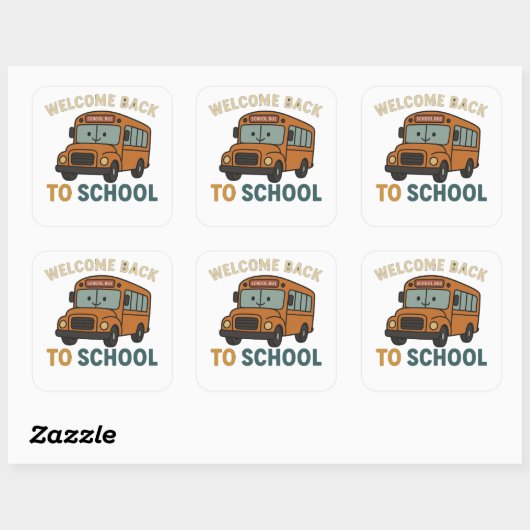 Back to School – Cute and Funny School  Vierkante Sticker (Vel)