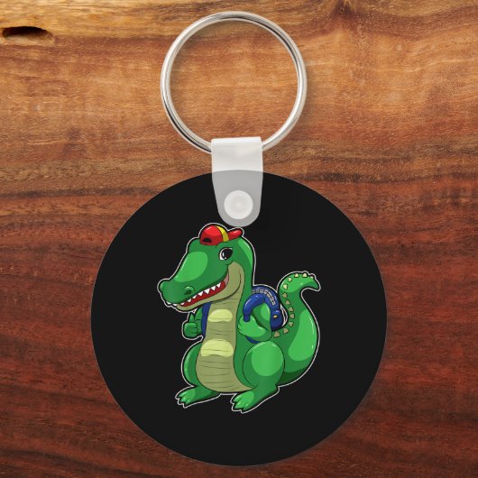 Back To School Cute Crocodile Funny Croc Backpack  Sleutelhanger (Voorkant)