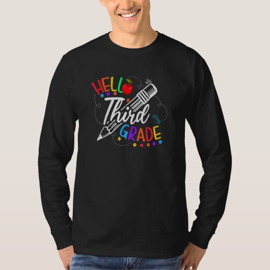 Back To School Cute Hello Second Grade Team Happy  T-shirt (Voorkant)