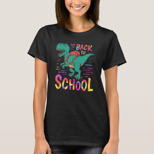 Back To School Dinosaur Tye Dye Teacher Students B T-shirt (Voorkant)