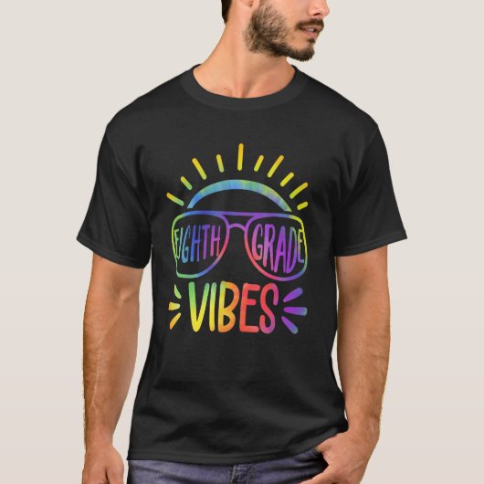 Back To School Eighth Grade Vibes Student Teacher  T-shirt (Voorkant)