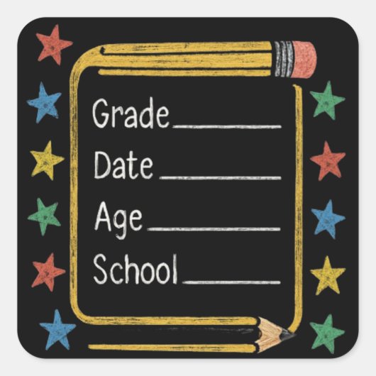 Back to School  | First Day of School Vierkante Sticker (Voorkant)
