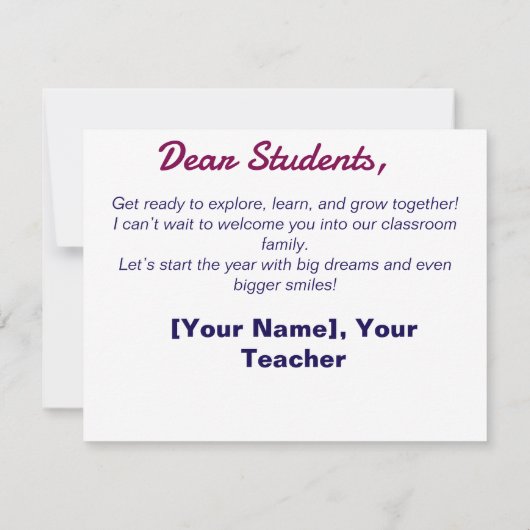 Back to School Flat Kaart - Laat het avontuur begi (Achterkant)