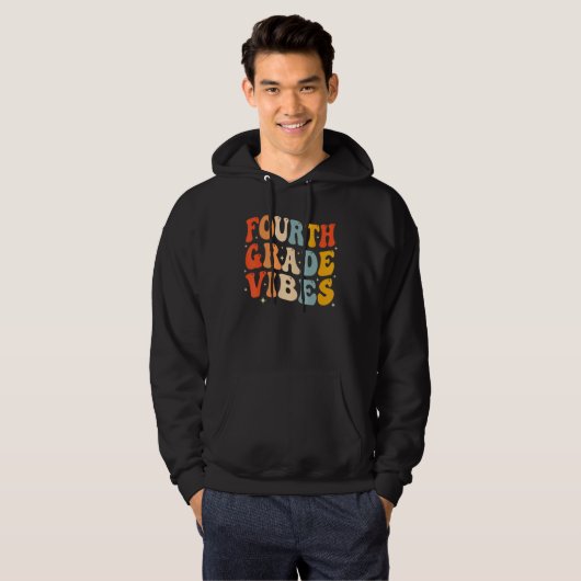 Back To School Fourth Grade Vibes Student Teacher Hoodie (Voorkant volledig)