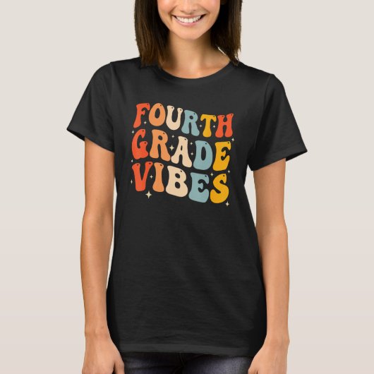 Back To School Fourth Grade Vibes Student Teacher T-shirt (Voorkant)