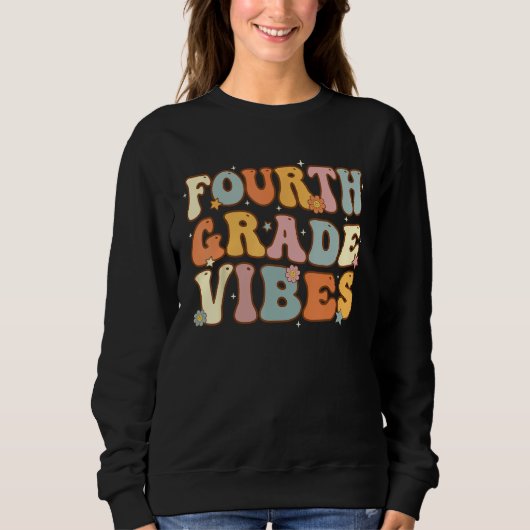 Back To School Fourth Grade Vibes Student Teacher Trui (Voorkant)