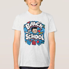 Back to School Fun – Colorful Cartoon  Tri-Blend Shirt