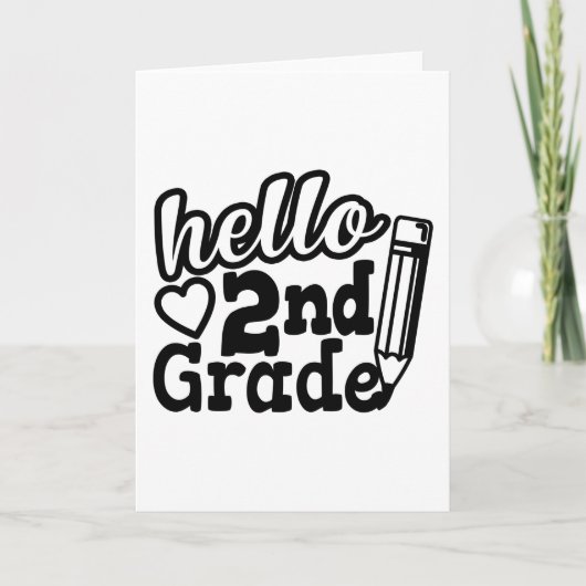 Back To School Gift - Hello Second (2nd) Grade Kid Kaart (Voorkant)