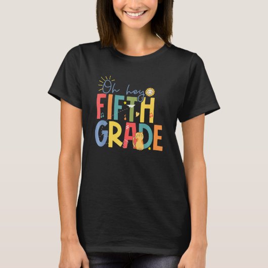 Back To School Hello Fifth Grade Teacher Hello 5th T-shirt (Voorkant)
