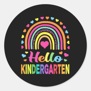 Back to School Hello Kindergarten Squad Teachers W Ronde Sticker