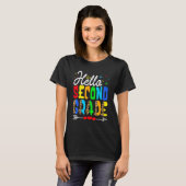   Back To School Hello Second Grade Leopard First  T-shirt (Voorkant volledig)