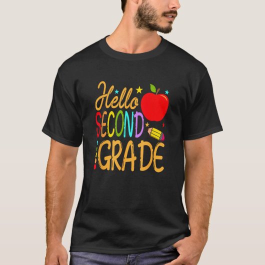 Back To School Hello Second Grade Team 2nd Grade T T-shirt (Voorkant)