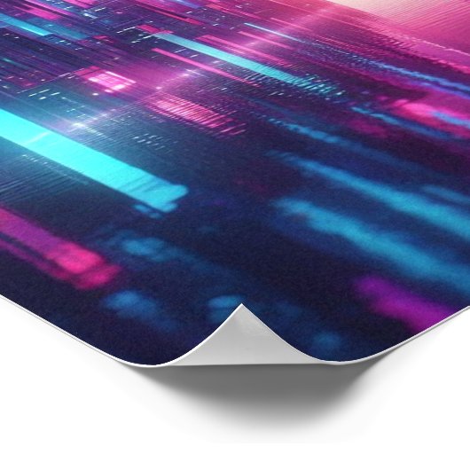 Back to School Neon Crystal City Lights Poster (Hoek)