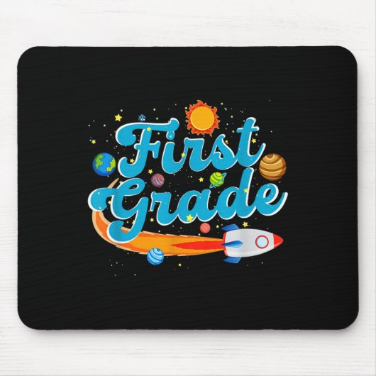 Back to school outer space teacher first grade muismat (Voorkant)