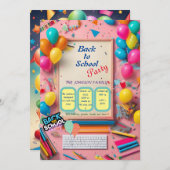 back-to-school party invitation  (Devant / Derrière)