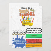back-to-school party invitation (Devant / Derrière)