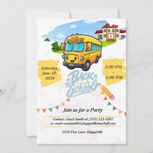 back-to-school party invitation (Devant)