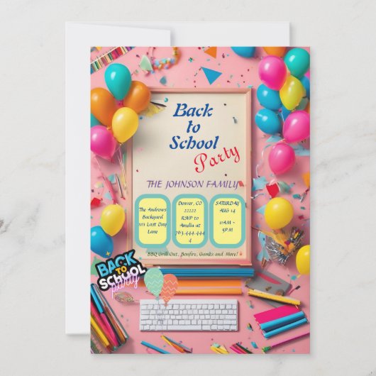 back-to-school party uitnodiging (Voorkant)