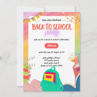 back-to-school party uitnodiging