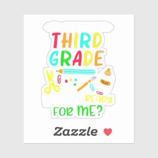 Back To School Ready For 3rd Grade Sticker (Vel)