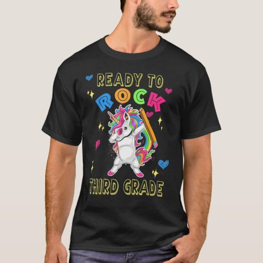 Back To School Ready To Rock Third 3rd Grade Dabbi T-shirt (Voorkant)