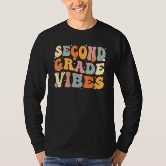 Back To School Second Grade Vibes Student Teacher T-shirt (Voorkant)