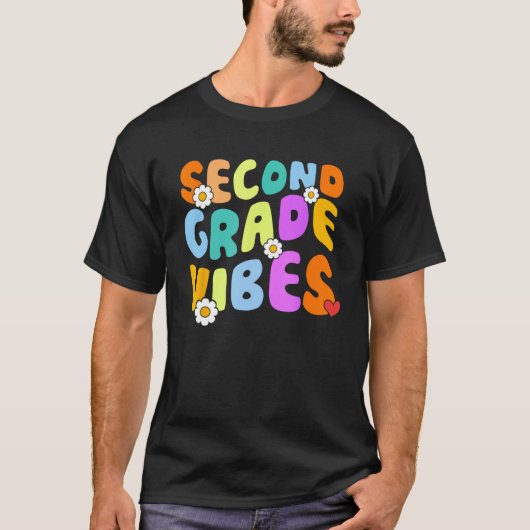 Back To School Second Grade Vibes Student Teacher  T-shirt (Voorkant)