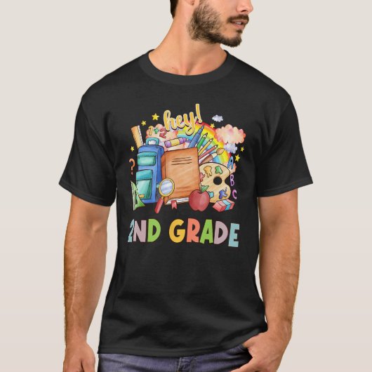 Back To School Students Teacher Hey 2nd Second Gra T-shirt (Voorkant)