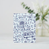 Back to School Supplies. Sketchy Notebook decor Briefkaart (Staand voorkant)