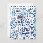 Back to School Supplies. Sketchy Notebook decor Briefkaart (Voorkant / Achterkant)