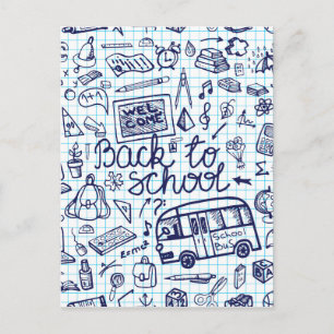 Back to School Supplies. Sketchy Notebook decor Briefkaart