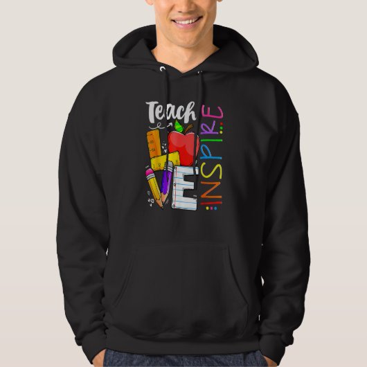 Back To School Teach Knowledge And Fun Teacher Flo Hoodie (Voorkant)