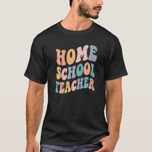 Back To School Teacher Groovy Retro Homeschool Tea T-shirt (Voorkant)