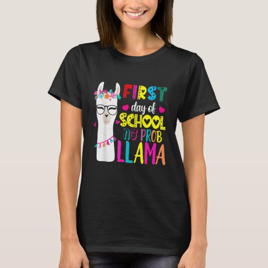 Back To School Teachers No Prob Llama T-shirt (Voorkant)