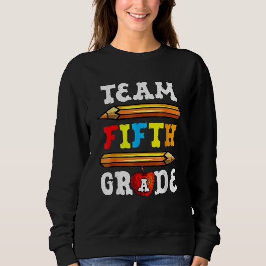 Back To School Team 5th Fifth Grade Pencil Student Trui (Voorkant)