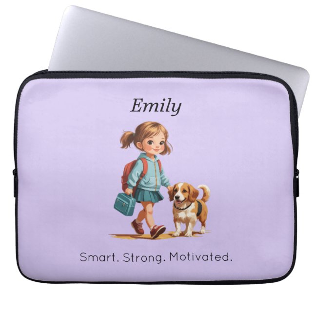 Back to School Tech Bag – Personalized Laptop Sleeve (Voorkant)