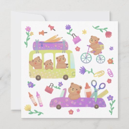 Back to School: Teddy's Ready for School Kaart (Voorkant)