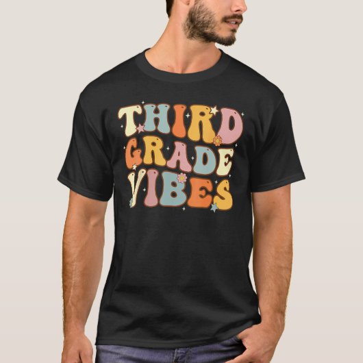 Back To School Third Grade Vibes Student Teacher W T-shirt (Voorkant)